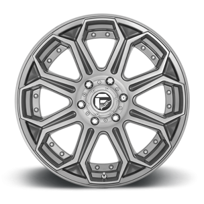 Aluminum Wheels 18X9 Siege D705 6 On 139.7 Brushed Gunmetal Gray Tinted Clear 106.1 Bore 1 Offset Fuel Off Road Wheels