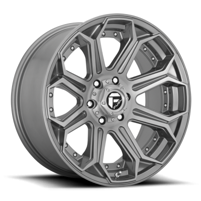 Aluminum Wheels 20X10 Siege D705 6 On 135 Brushed Gunmetal Gray Tinted Clear 87.1 Bore -18 Offset Fuel Off Road Wheels