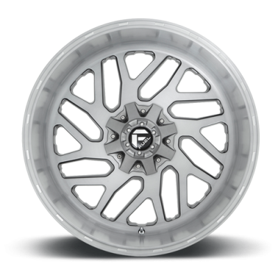 Aluminum Wheels 24X12 Triton Platinum D715 8 On 165.1 Brush Gunmetal Gray/Clear Tint 125.1 Bore -44 Offset Mesh Spoke Fuel Off Road Wheels