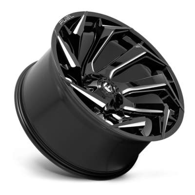 Aluminum Wheels 22X10 Reaction D753 5 On 139.7/5 On 150 Gloss Black/Milled 110.2 Bore -18 Offset Fuel Off Road Wheels