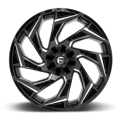 Aluminum Wheels 22X12 Reaction D753 5 On 139.7/5 On 150 Gloss Black/Milled 110.2 Bore -44 Offset Fuel Off Road Wheels