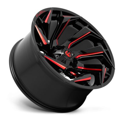 Aluminum Wheels 20X10 Reaction D755 8 On 165.1 Gloss Black Milled Red Tint 125.2 Bore -18 Offset Fuel Off Road Wheels