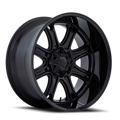 Aluminum Wheels 22X9 Darkstar FC853MB 8 On 180 Matte Black/Gloss Black Lip 124.2 Bore 1 Offset Fuel Off Road Wheels