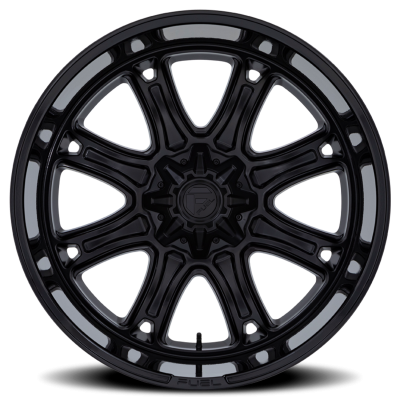 Aluminum Wheels 22X9 Darkstar FC853MB 8 On 180 Matte Black/Gloss Black Lip 124.2 Bore 1 Offset Fuel Off Road Wheels