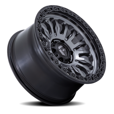 Aluminum Wheels 20X10 Rincon SBL FC857AB 8 On 180 Matte Gunmetal Gray Matte Black Lip 124.2 Bore -18 Offset Fuel Off Road Wheels