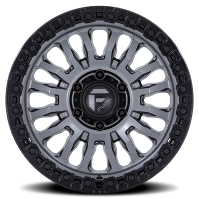 Aluminum Wheels 20X10 Rincon SBL FC857AB 8 On 180 Matte Gunmetal Gray Matte Black Lip 124.2 Bore -18 Offset Fuel Off Road Wheels