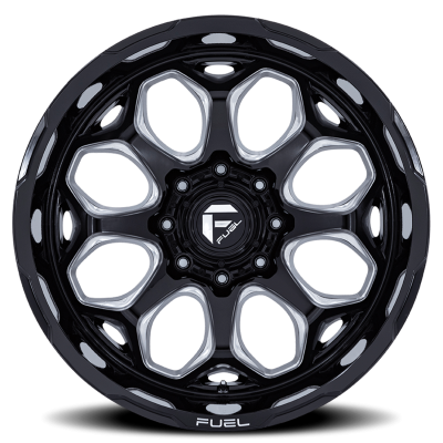 Aluminum Wheels 22X10 Scepter FC862 BE 8 On 180 Gloss Black Milled 124.2 Bore -18 Offset Fuel Off Road Wheels