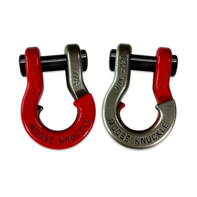 Jowl Recovery Split Shackle 7/8 Flame Red and Raw Dog Combo Moose Knuckle Offroad