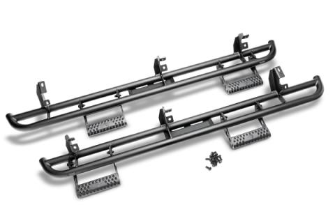 RKR Step System Cab Length (2 Step Mounts/2 Steps per Side) 1.75 Inch Rails 2015-2025 Chevy Colorado/GMC Canyon Crew Cab Textured Black NFab