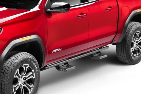 RKR Step System Cab Length (2 Step Mounts/2 Steps per Side) 1.75 Inch Rails 2015-2025 Chevy Colorado/GMC Canyon Crew Cab Textured Black NFab