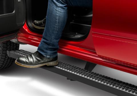 Growler Step System Cab Length (1 Step per Side) 7 Inch Board 2019-2025 (New Body Style) Ram 1500 Crew Cab Textured Black NFab