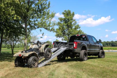 Single Heavy Duty 8 foot Aluminum Loading Ramp 15 Inch x 96 Inch 5K Capacity Gen Y Hitch