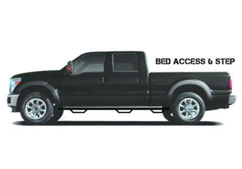 Podium Step LG Wheel-to-Wheel with Bed Access (3 Steps per Side) 3 Inch Main Tube Diameter 2007-2021 Toyota Tundra 6 Foot 6 Inch Bed Double Cab Textured Black NFab