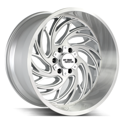 Aluminum Wheels 20x10 M29 BFS Series Brushed Face Silver 8 On 180 Bolt Pattern -19 Offset Off Road Monster