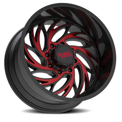 Aluminum Wheels 22x12 M29 GBMLR Series Gloss Black/Candy Red 8 On 180 Bolt Pattern -44 Offset Off Road Monster