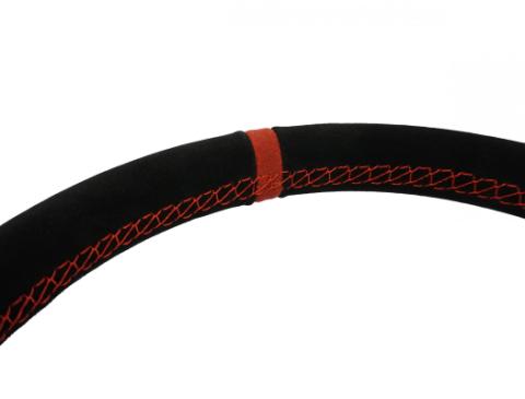 Deep Dish Suede Steering Wheel 13 Inch Diameter Red PRP Seats
