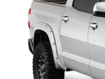 Pocket/Rivet Style Color Matched Super White 4-Piece Fender Flare Set For 2017-2021 Toyota Tundra, Must Remove Mudflaps Bushwacker