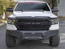 Element Front Bumper with Power Actuated Hide Away Light Bar Mount Textured Black 2019-2024 Ram 1500 Go Rhino