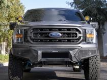 Element Front Bumper with Fixed Light Bar Mount Textured Black 2021-2023 Ford F-150 Go Rhino
