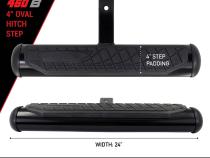 4 Inch Oval Hitch Step Black Powdercoat Go Rhino
