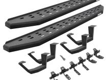 RB20 Running Boards With Mounting Brackets &amp;amp; 2 Pairs of Drop Steps Kit Protective Bedliner Coating 2019-2026 Ram 1500 Go Rhino