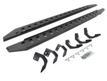 RB10 Slim Line Running Boards With Mounting Brackets Angled Textured Black 2019-2026 Ram 1500 Crew Cab Go Rhino