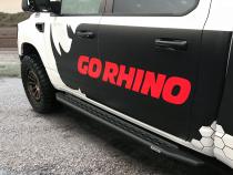 RB10 Slim Line Running Boards With Mounting Brackets Angled Textured Black 2019-2026 Ram 1500 Crew Cab Go Rhino