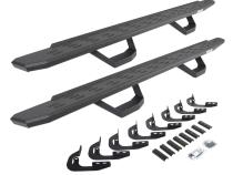 RB30 Running Boards with Mounting Brackets &amp;amp; 2 Pairs of Drops Steps Kit Protective Bedliner Coating 2014-2018 Silverado/Sierra 1500 2015-2018 Silverado/Sierra 2500 HD/3500 HD Go Rhino