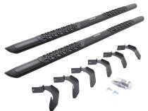 V3 Series Aluminum 5 Inch Elipse Side Steps with Mounting Brackets Textured Black 2005-2026 Nissan Frontier Go Rhino