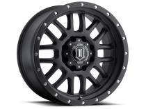 Alpha 20 X 9 / 8 X 180 12MM Offset 5.5 Inch Backspace Satin Black, ICON Alloys