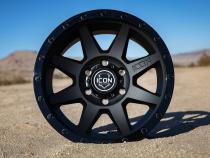 Rebound 18 X 9 / 5 X 5 -12MM Offset 4.5 Inch Back Space Double Black, ICON Alloys