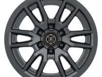 Vector 6 17 X 8.5 / 6 X 5.5 / 25MM / 5.75 Inch Back Space Satin Black, ICON Alloys
