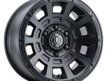 Compression 17 X 8.5 / 6 X 5.5 / 0MM / 4.75 Inch Back Space Satin Black 10 Spoke , ICON Alloys