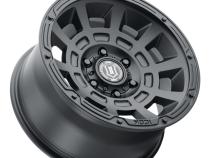 Compression 17 X 8.5 / 6 X 5.5 / 0MM / 4.75 Inch Back Space Satin Black 10 Spoke , ICON Alloys
