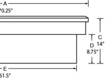 Challenger Single Lid Crossover Storage Box Brite 1961-1965 1000/1500 Series Fleetside Standard Tub Lund