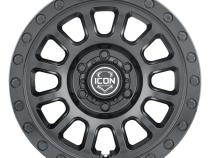 Hulse 17 X 8.5 5 X 5.5 0MM Offset 4.75 Inch Back Space Double Black, ICON Alloys