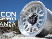 Anza 17 X 8.5 / 5 X 150 25MM Offset 5.75 Inch Back Space Sliver Machined, ICON Alloys