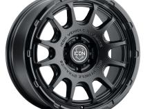 Rancho 20 X 9 / 5 X 150 16MM Offset 5.625 Inch Back Space Double Black, ICON Alloys