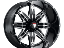 Lonestar AT185 Gloss Black Machined 22X12 6-139.7 -44MM 106.1MM Off Road Wheels American Truxx