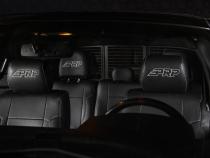 Front Seat Covers for 2012-14 Ford Raptor Pair Black with Red Stitch PRP Seats