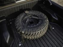 Gloss Black Bed Mounted Rapid Strap Tire Carrier with Black Strap NFab