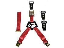 Gloss Black Bed Mounted Rapid Strap Tire Carrier with Red Strap NFab