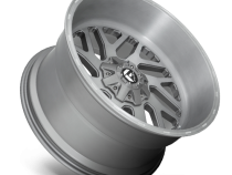 Aluminum Wheels 22X10 Triton Platinum D715 8 On 165.1 Brush Gunmetal Gray/Clear Tint 125.1 Bore -18 Offset Mesh Spoke Fuel Off Road Wheels