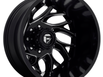 Dually Wheels 22X8.25 Runner Dually D741 8 On 210 Gloss Black Milled 154.3 Bore -246 Offset 8 Spoke Outer Dually Fuel Off Road Wheels
