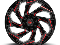 Aluminum Wheels 22X10 Reaction D755 8 On 165.1 Gloss Black Milled Red Tint 125.2 Bore -18 Offset Fuel Off Road Wheels