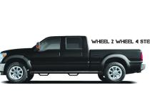 Nerf Step Bar Wheel-to-Wheel without Bed Access (2 Steps per Side) 3 Inch Main Tube Diameter 2015-2025 Ford F-150 5 Foot 7 Inch SuperCrew Gloss Black NFab