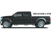Nerf Step Bar Wheel-to-Wheel with Bed Access (3 Steps per Side) 3 Inch Main Tube Diameter 1999-2016 Ford F-250/F-350 8 Foot Bed SuperCab Gloss Black NFab