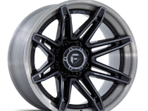Aluminum Wheels 22X10 Brawl FC401BT 8 On 180 Gloss Black Brushed Dark Tint 124.2 Bore -18 Offset Fuel Off Road Wheels