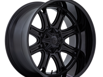 Aluminum Wheels 22X9 Darkstar FC853MB 8 On 180 Matte Black/Gloss Black Lip 124.2 Bore 1 Offset Fuel Off Road Wheels