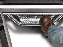 Podium Step SS Wheel-to-Wheel with Bed Access (3 Steps per Side) 3 Inch Main Tube Diameter 2010-2019 Ram 2500/3500 6 Foot 4 Inch Bed Crew Cab Polished Stainless NFab